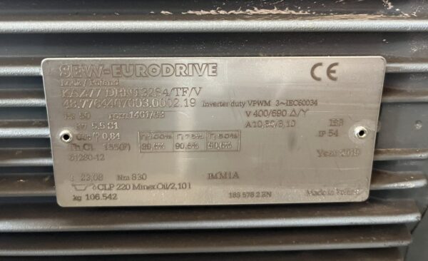 Sew hajtóművek (azonosító: B5996-97) teljesítmény:5,5kW, 63 fordulat/perc - Image 3