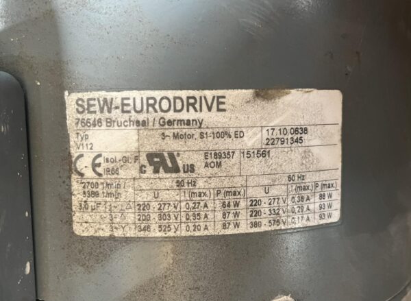 Sew hajtóművek (azonosító: B5996-97) teljesítmény:5,5kW, 63 fordulat/perc - Image 2