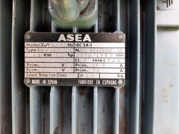 ABB villanymotor (azonosító: 7330) teljesítmény: 15kW, 1460 ford. - Image 4